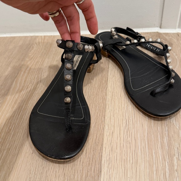 Balenciaga Black Sandals with Silver Studs - Picture 2 of 6